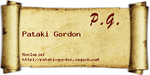 Pataki Gordon névjegykártya